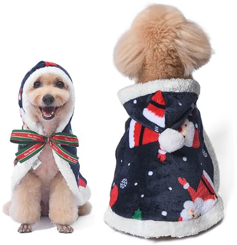 Hund Weihnachten Outfit, Kleidung für Hundekostüme,Weihnachtsartikel für Haustiere, Hund Hoodie, Weihnachts Katzenkostüm, Hoodie Mantel für kleine mittelgroße Welpen, M