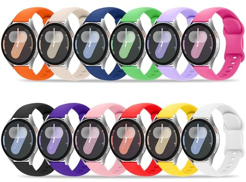 Tiorecime Ersatz-Armband für Samsung Galaxy Watch 7, 6, 5, 4, 40 mm, 44 mm, 6, 4 Classic, 43 mm, 47 mm, 42 mm, 46 mm/5 Pro 45 mm/Active 2, 20 mm, weiches Silikon, Sport-Ersatzband für Damen und