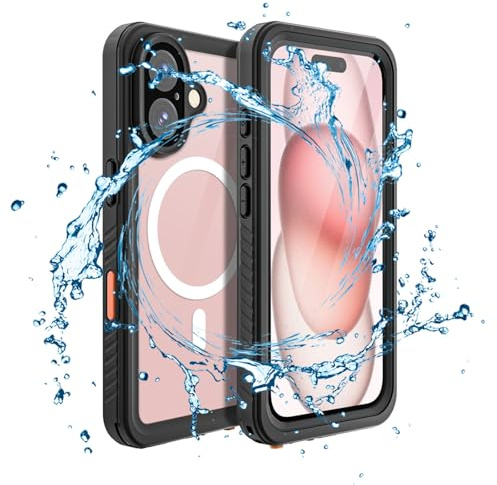 Soyeacrg Funda Impermeable para iPhone 16 Pro Max/16 Pro/16 Plus/16, Compatible con MagSafe, certificación IP68, Carcasa sellada Completa, Resistente a Golpes y Sumergible,16