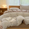 NSNLGSGC Parure de lit king size avec housse de couette et 2 taies d'oreiller - Entretien facile - 220 x 230 cm - Vichy brun clair