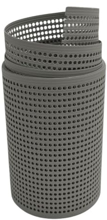 zaun|zu® Rille Sichtschutzstreifen GELOCHT | 30% Lochmuster | PP für Doppelstabmatten Sichtschutz Rolle | Polypropylen | Zaunblende | Made in Germany Steingrau 2,55m