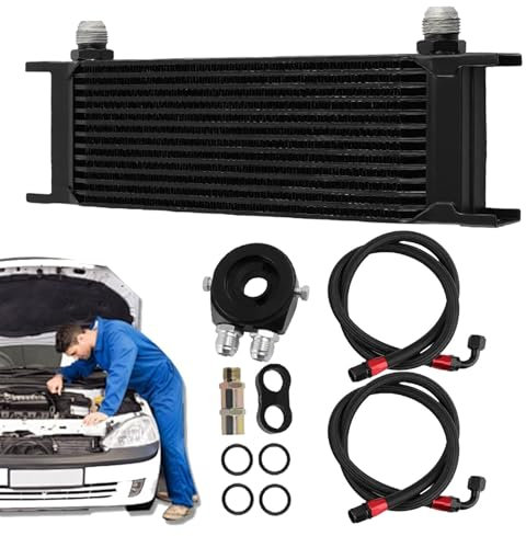 Enfriador de aceite de motor, kit de enfriador de transmisión, accesorios de coche resistentes, enfriador de aceite de radiador, enfriador de aceite de radiador de 13 filas, kit de enfriador de