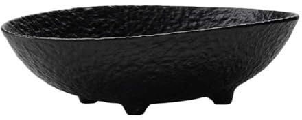 Linmeas-753 Obstschalen Keramik-Obstschale, vierbeinige Obstschale, ovale Obstschale, verwendet for Küchenarbeitsplatte oder Esstischdekoration Obstgemüseschalen(Schwarz)