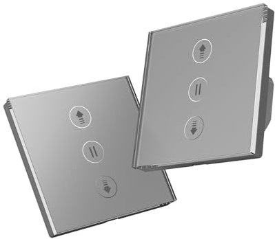 Allevoi 2 Pack Interrupteur Volet Roulant Connecté en Pourcentage, Interrupteur Tactile de Stores Commande Vocale, Programmation, Compatible avec Alexa/Google Home, Inatallation Facile