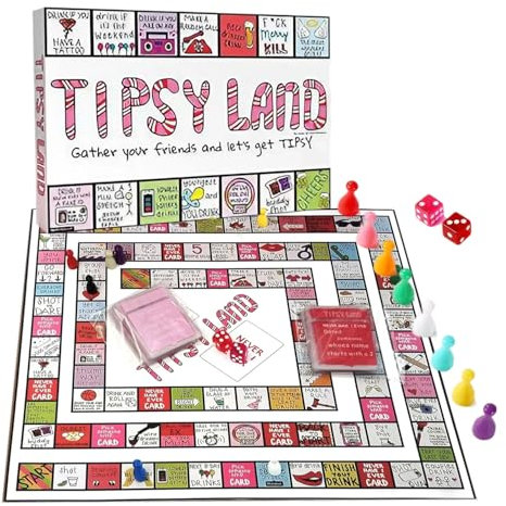 Nhemeylp Funny Drinking Board Games for Adults Interactive Girls Night Drinking Games Set Outrageous and Messed Up Challenges Snakes and Ladders Gift Set for Birthdays Bachelor Celebrations