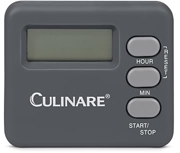 Culinare DigiTimer Kitchen Digital Timer, Grey, Plastic, Cooking Timer, Times Up to 20 Hours/Includes Stand and Rear Magnet, Battery Included