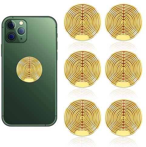 JIYIN 6 PCS Cell Phone Protection Neutralizers Stickers, EMF Stickers Blocker Neutralize Shield Protection for All Phones Tablets Laptops Computer WiFi Devices, 6pcs Gold