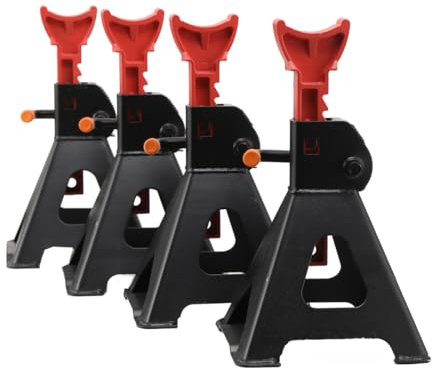 ECUTEE 4Pcs Arbeitsbock Wagenheber Unterstellböcke Höhenverstellbar, 3T Kfz Unterstellbock Wohnwagen Stützen Auto Hebebühne, 3000KG Tragkraft KFZ PKW Stützböcke Ständer 275-415mm Hubhöhe Jack