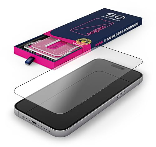 smart engineered se noglass Displayschutzfolie für iPhone 15 Pro Max – Transparent (klar), stoßfest & bruchfest, Flexible Polymerfolie mit Hartbeschichtung, Kratzfest & langlebig