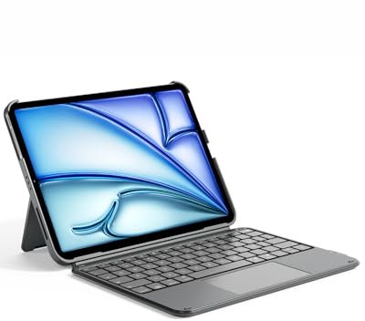 Inateck Coque Clavier pour iPad 11e/10e Gén, pour iPad 10e (10,9)/11e (2025 A16), Air 11 M3/M2, Air 6/5/4e, Pro 11 4e-1re, Clavier Ultraléger Détachable avec Pavé Tactile, Bleu AceTouch