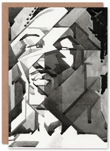Artery8 Reijer Stolk Art Card Self Portrait Abstract Cubist Painting