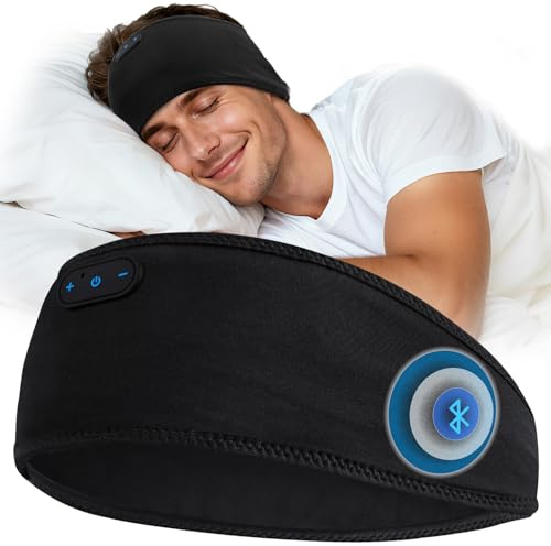 LC-dolida Sleep Headphones Headband Sleeping Headphones, Ultra Soft Bamboo Fibe Bed Headphones with HiFi Speakers Lightweight Sleep Music Headband for Travel/Meditation/Yoga/Audio books