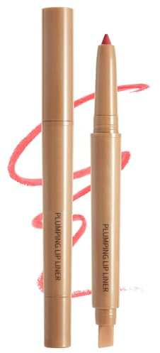 Erinde Matte Lippenkonturenstift Mit Pinsel, Drehbarer Lipliner, Langanhaltend und Hochpigmentiert, Smudge-Proof, Geschmeidige Samt-Textur, Konturieren Sie Ihre Lippen, Vegan #02