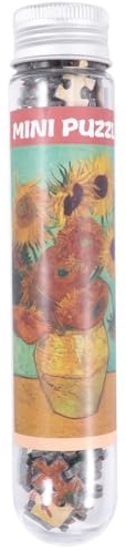 FUNOMOCYA 150 Pieces Mini Paper Puzzle Set in Test Tube Creative Educational Jigsaw with Sunflower Pattern Color-accurate Design for Adults and Fun Stress-relief Activity and Easy Storage