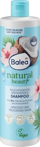 Balea Natural Beauty Shampoo mit Bio-Hibiskusextrakt und Kokosmilch, ohne Silikon und Sulfat, vegan