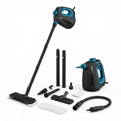 CleanKoala 2-in-1 Steam Cleaner & Steam Mop – 15s Fast Heat Up, 30 Min Steam, 1350W, 550ml Tank, 12 Accessories & Fragrance Pods – Handheld Steamer for Floors, Tiles & Grout