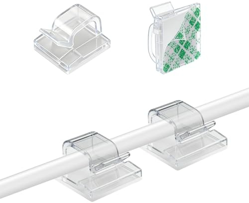 Cable Clips, Cable Tidy, Self Adhesive Cable Holder, Cable Management, Cord Organiser Clips Light Wire for Wall, Desk, Home, Office (Transparent-100pcs)