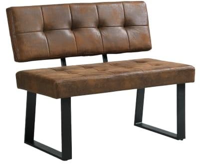 B&D home Sitzbank Sigfrid - Eckbank Esszimmer Mit Lehne, Sitzbank Flur, Pflegeleichter Bezug in Wildlederoptik in Braun, Kaltschaum-Polsterung, Für Esszimmer, Küche & Flur, 100 cm
