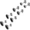 Flongo Ohrstecker Knopf, 6~12mm Edelstahl Ohrstecker Rund Gestüt Stecker Ohrringe Ohrhänger Fake Tunnel Fake Plug Illusion Fakeplugs Schwarz Silber Elegant Herren, Damen Ohrschmuck (4 Paar)