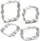 KENIAO Plaque Cookie Cutters Set Frame Fondant Cutters - 4 Piece - Oval, Square, Rectangle and Photo - Stainless Steel