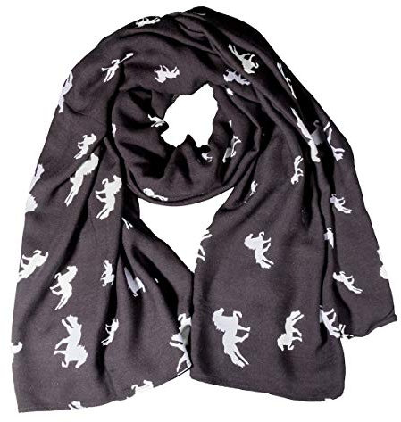 Karlslund Schal mit Pferde (Schwarz/grau)