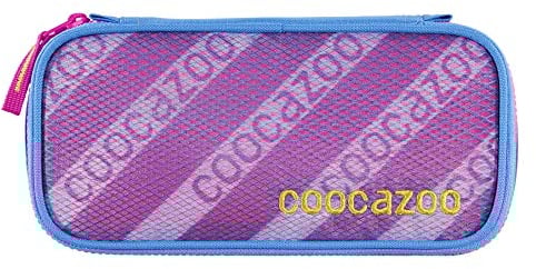 coocazoo Federmäppchen PencilDenzel „MeshFlash Neon Pink“ blau/pink, Schlamperetui, Geodreieckfach, Stundenplanfach, herausnehmbarer Stiftehalter, zusätzliches Reißverschlussfach