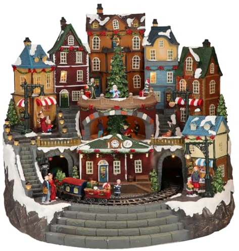 Weihnachtsbesatz mit Zug in Bewegung