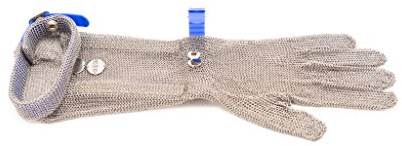 meshFlex Stechschutzhandschuh blau, Größe L (9), beidseitig tragbar, Stulpe 20 cm