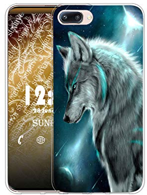 Sunrive Coque Compatible avec iPhone 5/5S/SE(2016), Silicone Étui Housse Protecteur Souple Gel Transparent Back Case(TPU Loup)+ Stylet OFFERTS