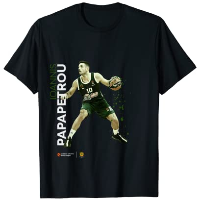 Euroleague Panathinaikos OPAP Athens T-Shirt, Herren, Schwarz, S, Kurzarm, Klassisches Kurzarm-Shirt mit Rundhalsausschnitt, Klassisch geschnitten, doppelt genähter Saum