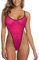 SHERRYLO Voir à travers une pièce maillot de bain coupe haute micro monokini bikini mini maille transparente maillot de bain, fuchsia, Taille S