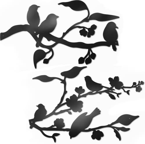Vivegate Metall-Vogel-Wandkunst – Metallvögel Wanddekoration Kunst Vögel auf einem Draht Metall Vogel Wanddekor Outdoor Vogeldekor (Large - 91.5X33 cm)
