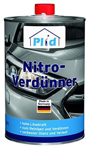 Plid Diluant universel Nitro- 1 l, Incolore / Diluant peinture, Nettoyant, Dégraissant
