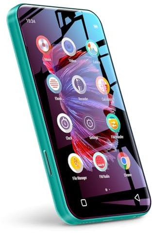 WiFi-MP3-Player mit Bluetooth, TIMMKOO 4,0-Zoll-Voll-Touchscreen-MP3-MP4-Player, tragbarer HiFi-Sound, digitaler Walkman-Musikplayer mit UKW-Radio, Rekorder, E-Book, Uhr, Browser (Grün)