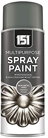 Unknown1 151 Multipurpose Gun Metal Grey METALLIC Spray Paint | Multi-Surface | Premium Finish | for Metal, Wood, Glass etc - 400ml (Pack of 1)