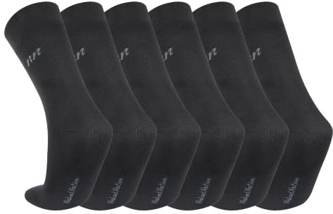 Naked Nation Chaussettes en Bambou, 6 Paires de Luxe Chaussettes, Super Doux et Respirant, Coffret Cadeau avec Chaussettes pour Hommes et Femmes, Anthracite 41-46