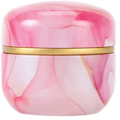 EXCEART Leere Dose Dose Versiegelte Glas Duft Teedosen Runde Mini Tee Aufbewahrungsbehälter mit Deckel Metall Kaffee Süßigkeiten Dosen Geschenk Aufbewahrung Schmuckboxen für Schokolade Gewürze Rosa