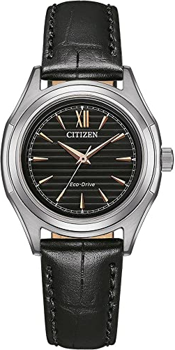 CITIZEN Damen Analog Japanisches Quarzwerk Uhr mit Leder Armband FE2110-14E