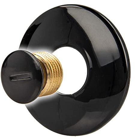 tecuro Messing-Stopfen AG G 1/2 Zoll mit Rosette langlebig und robust aus Messing schwarz für Installation gemäß Trinkwasserverordnung 50930-6