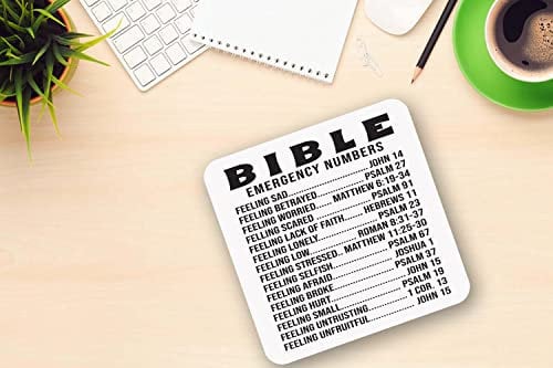 Bible Emergency Numbers Mug & Coaster Gift Set Christian Cup Bible Verse Mug(Coaster)