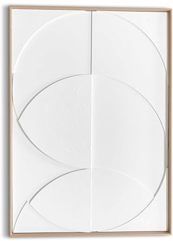 REINDERS Relief Wandbild, Compass, Wohnzimmer, Poster, Wanddeko, Room Decor, MDF,Pflaster, Weiß, 70x50cm