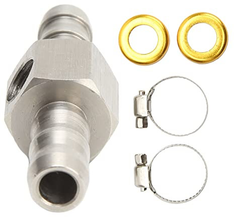 Adattatore per Manometro Pressione Carburante, Tubo Carburante Adattatore per Raccordo a T Antideformazione Porta 1/8‑27 NPT per Refrigerante Riduttori (3/8 poll)