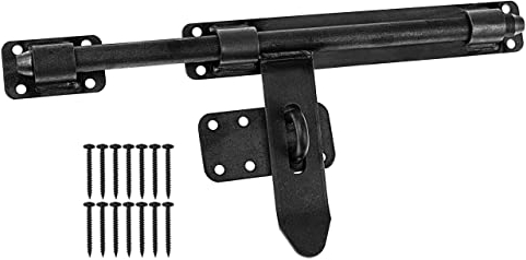 Gal Industrial Torriegel mit Vorhängeschloss 340 mm, Türriegel Riegelschloss Bolzenriegel Garagentor Flügeltor Kellertür