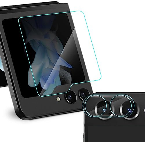 SEIAIYG Compatible with Samsung Galaxy Z Flip 5 Screen Protector + Camera Lens Protector, HD Clear Tempered Glass Film, Anti-Scratch, Bubble Free, Case Friendly (2-Pack Each)