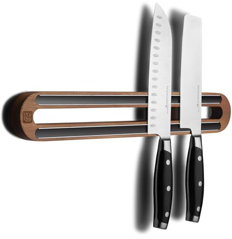 Linoroso 16 Inch Magnetic Knife Holder for Wall Acacia Wood Knife Magnetic Strip Use as Knife Bar Knife Holder Magnetic Tool Organizer, Kitchen Utensil Organizer & Home Organizer