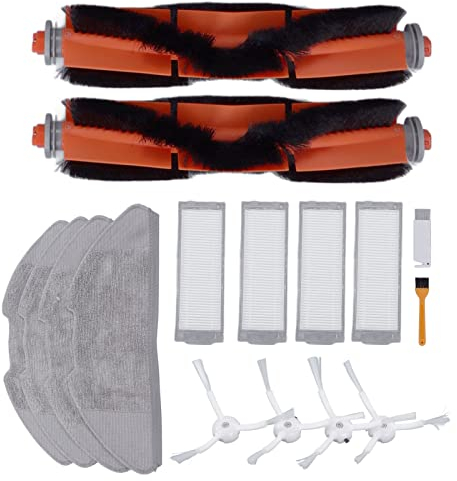 Reemplazo de Aspiradora, para Mi Robot Mop Accesorios Kit Compatible con 2 Lite Pro MJSTL MJST1S Sweeper, Incluye 2 Cepillos Principales, 4 Filtros, 1 Cepillo, 4 Trapos
