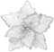 Donfulily Pack of 4 Christmas Glitter Flowers, 9’’ Large Heads Poinsettia Christmas Tree Ornaments Artificial Flowers with Long Stems for Xmas Tree Holiday Wedding Decorations (White)