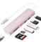 BYEASY Hub USB C, splitter USB C 7 in 1 con HDMI 4K, lettore di schede SD/TF, Power Delivery, cavo ultra sottile, adattatore USB C, compatibile con laptop e altri dispositivi di tipo C, colore rosa