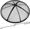 Brasero rond de 61 cm – Pare-étincelles d'extérieur pliable et robuste avec poignée et filet de tisonnier – Couvercle en maille à ouverture facile pour extérieur, terrasse, jardin