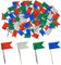 100 Stück Bulletin Fahnennadeln, Map Pins, Reißnagel, Pinnwandnadeln, Bunt Fahnennadeln, für Heim, Bulletin Board, Kork Boards, Büro und Schule Landkarte Fotos (4 Farben)